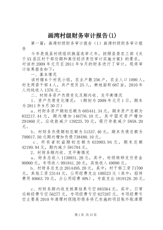 画湾村级财务审计报告(1)