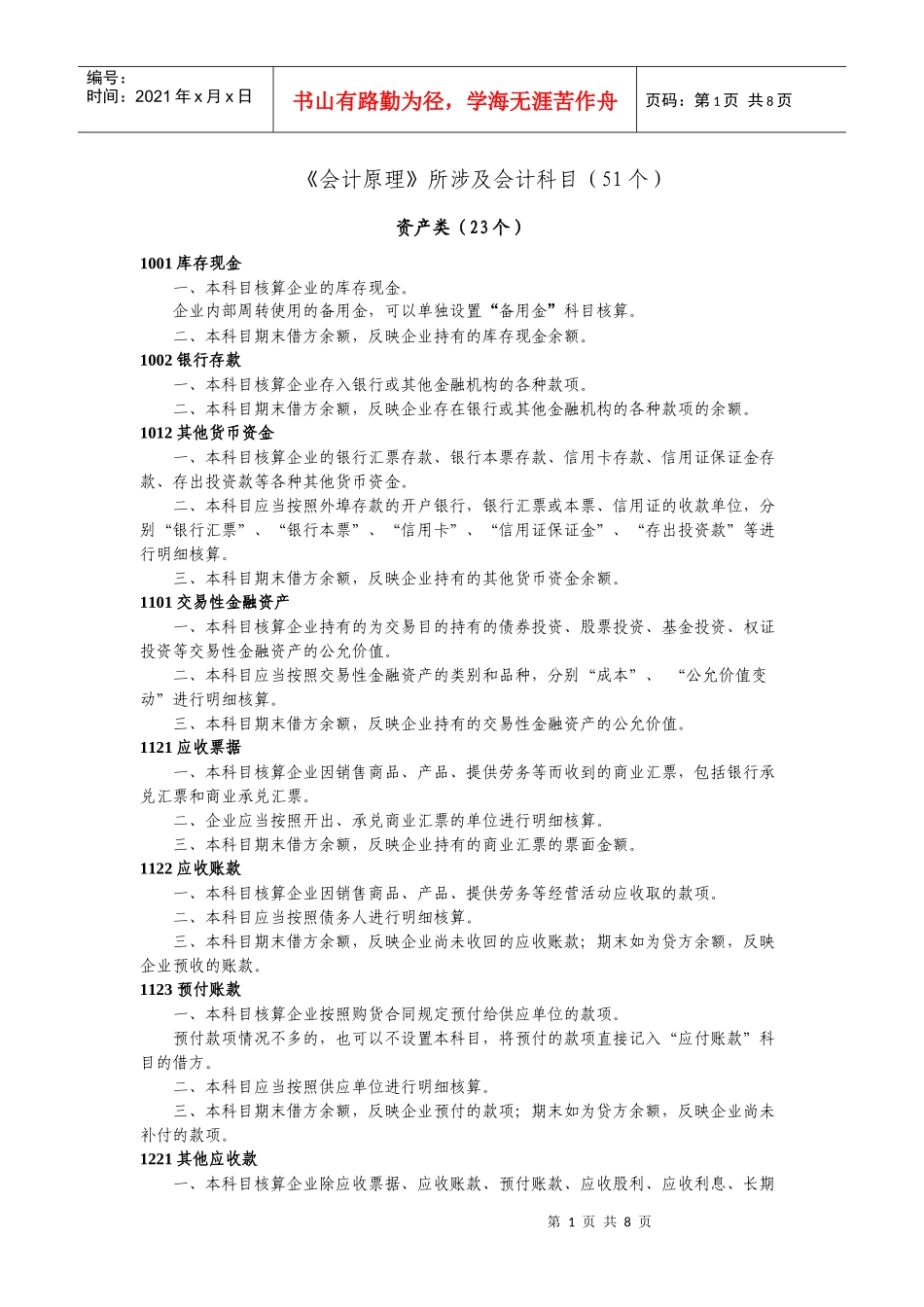 相关会计科目账务处理-会计原理_第1页