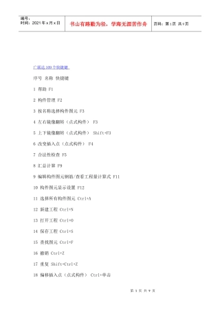 预算人员广联达快捷键