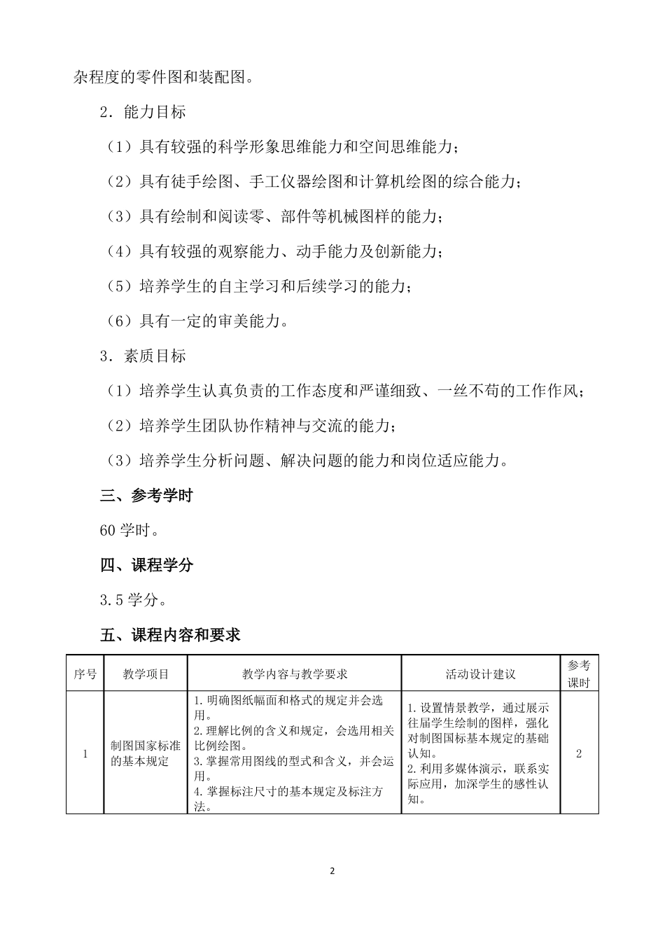 机械制图课程标准_第2页