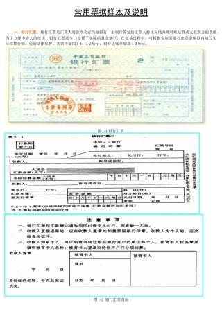 银行常用票据样本
