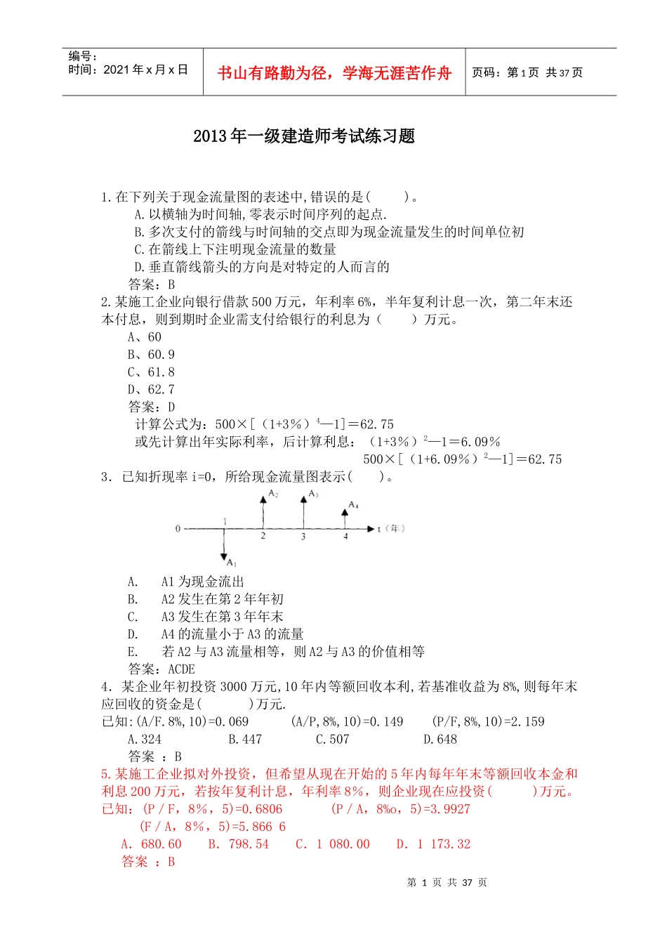 XXXX经济冲刺练习题更正后_第1页