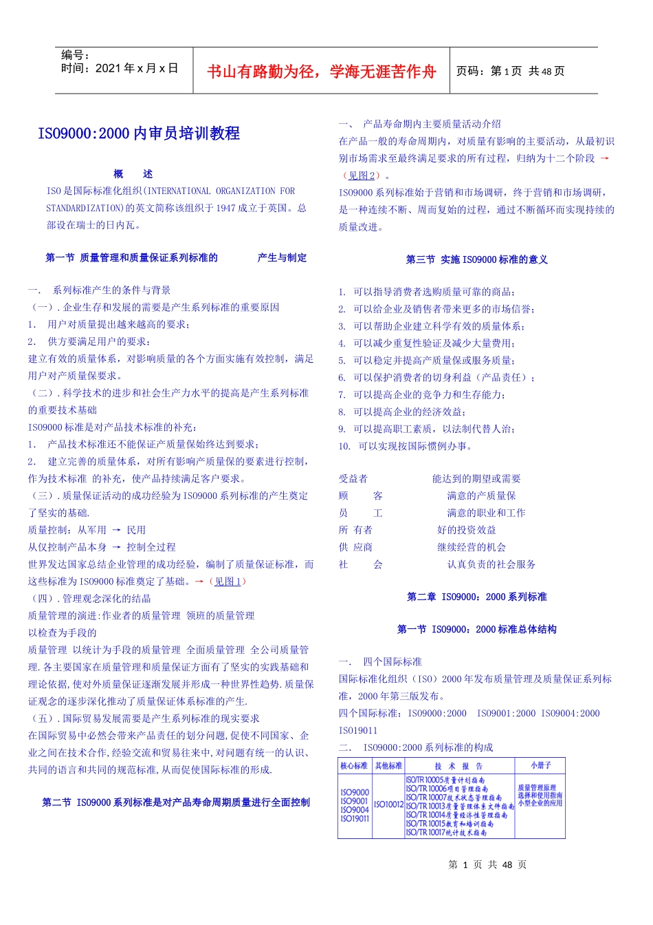 ISO90002000内审员培训教程_第1页