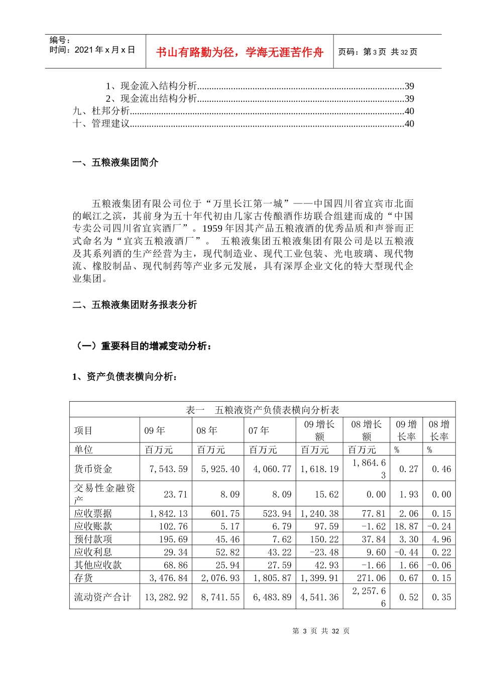 报表分析：五粮液集团财务报表分析_第3页