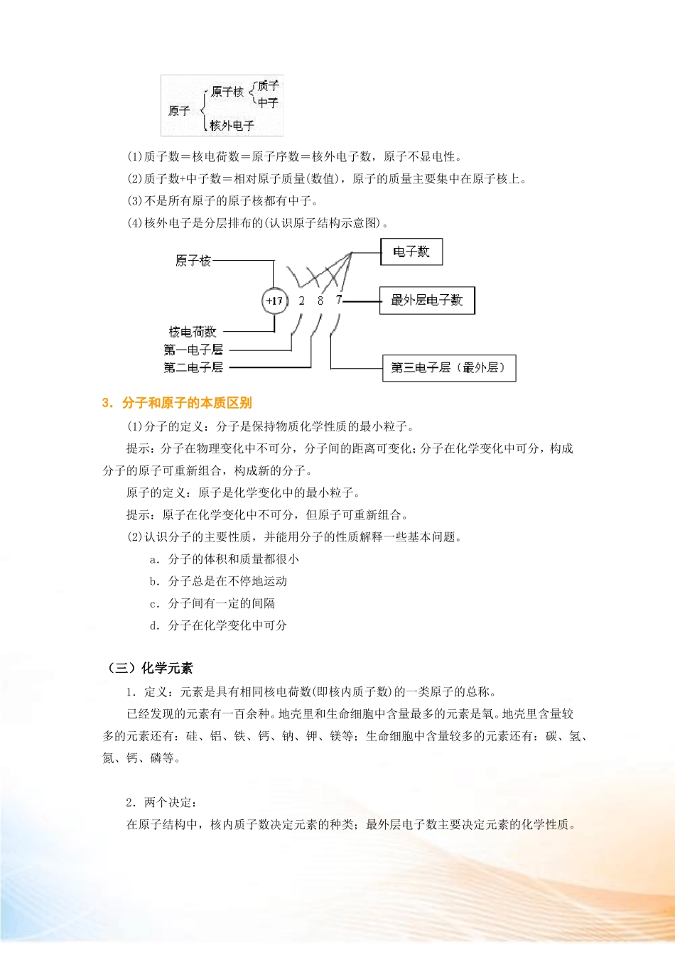 九年级化学中考复习-物质构成的奥秘_第2页