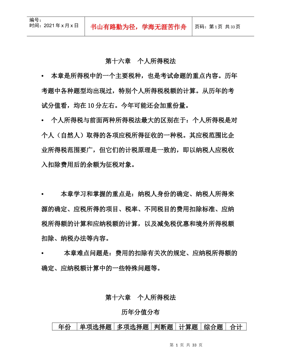 个人所得税法知识讲义_第1页