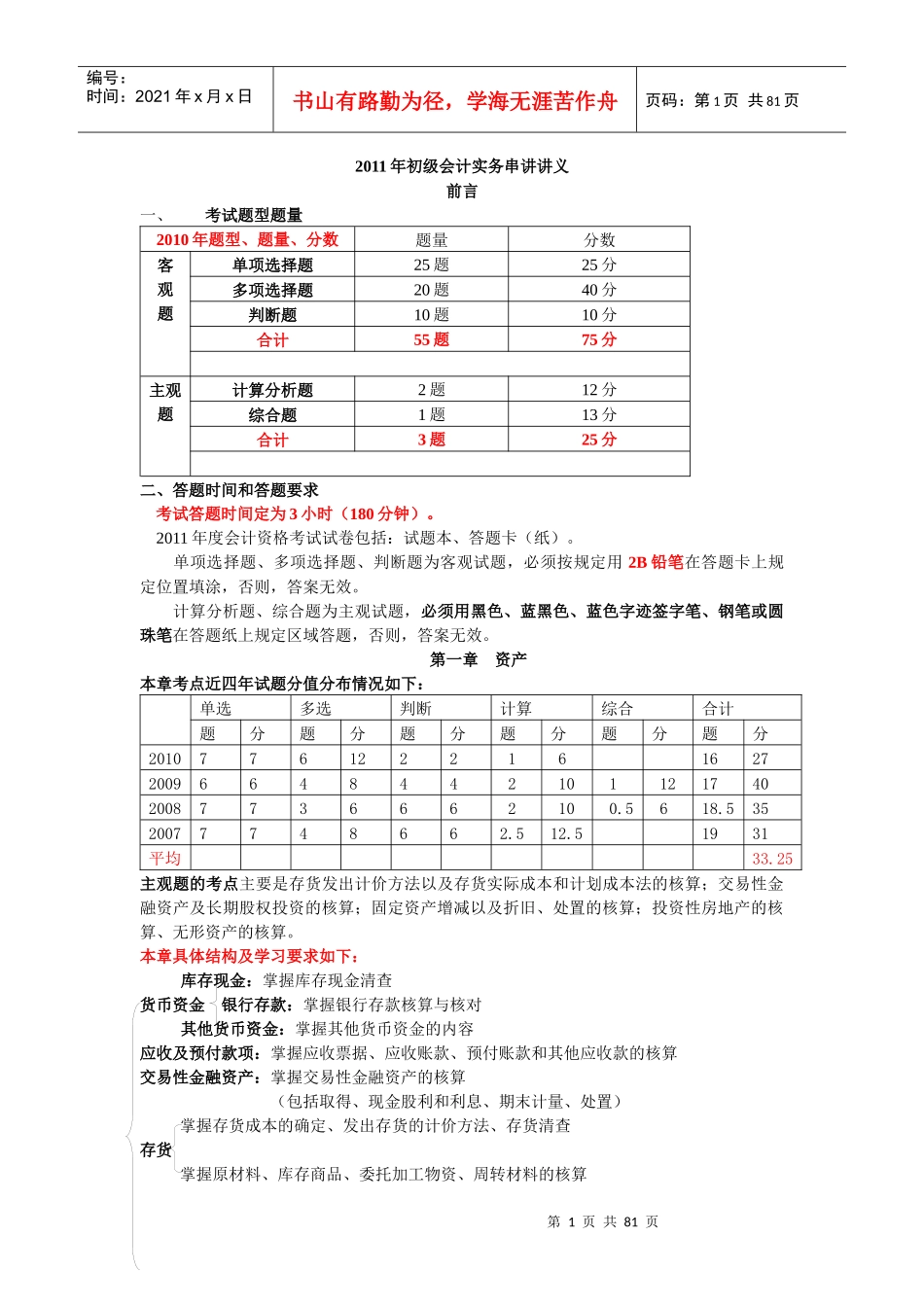 初级会计实务串讲讲义_第1页