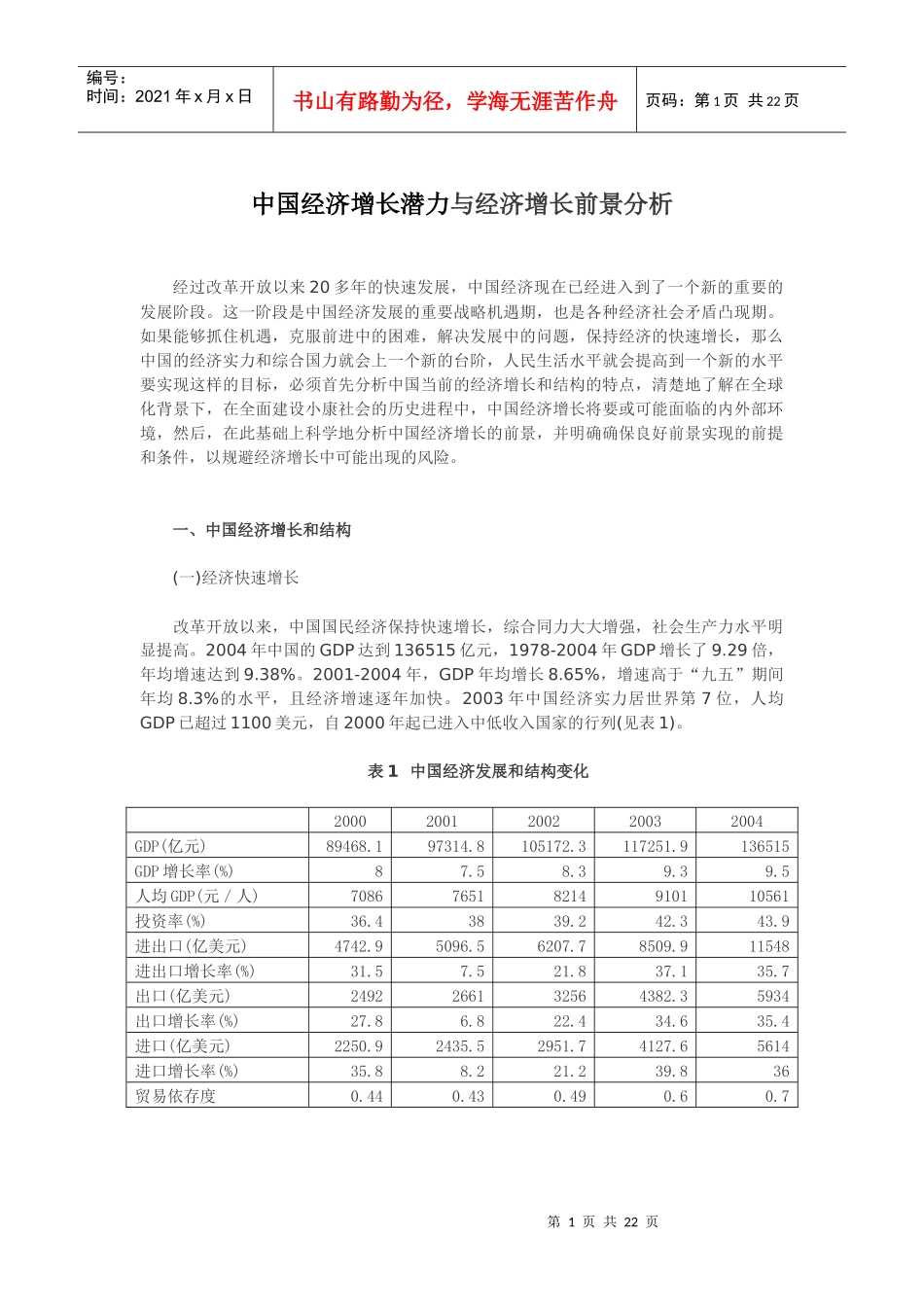 中国经济增长前景与增长潜力分析_第1页