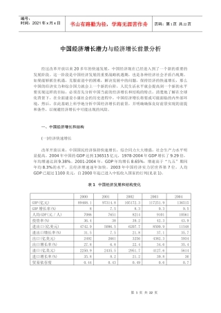 中国经济增长前景与增长潜力分析