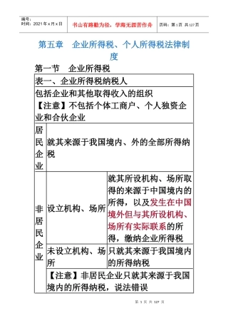 会计初级经济法-企业所得税概述
