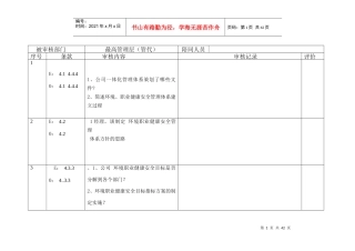 某公司内审检查表