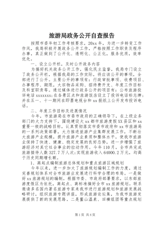 旅游局政务公开自查报告
