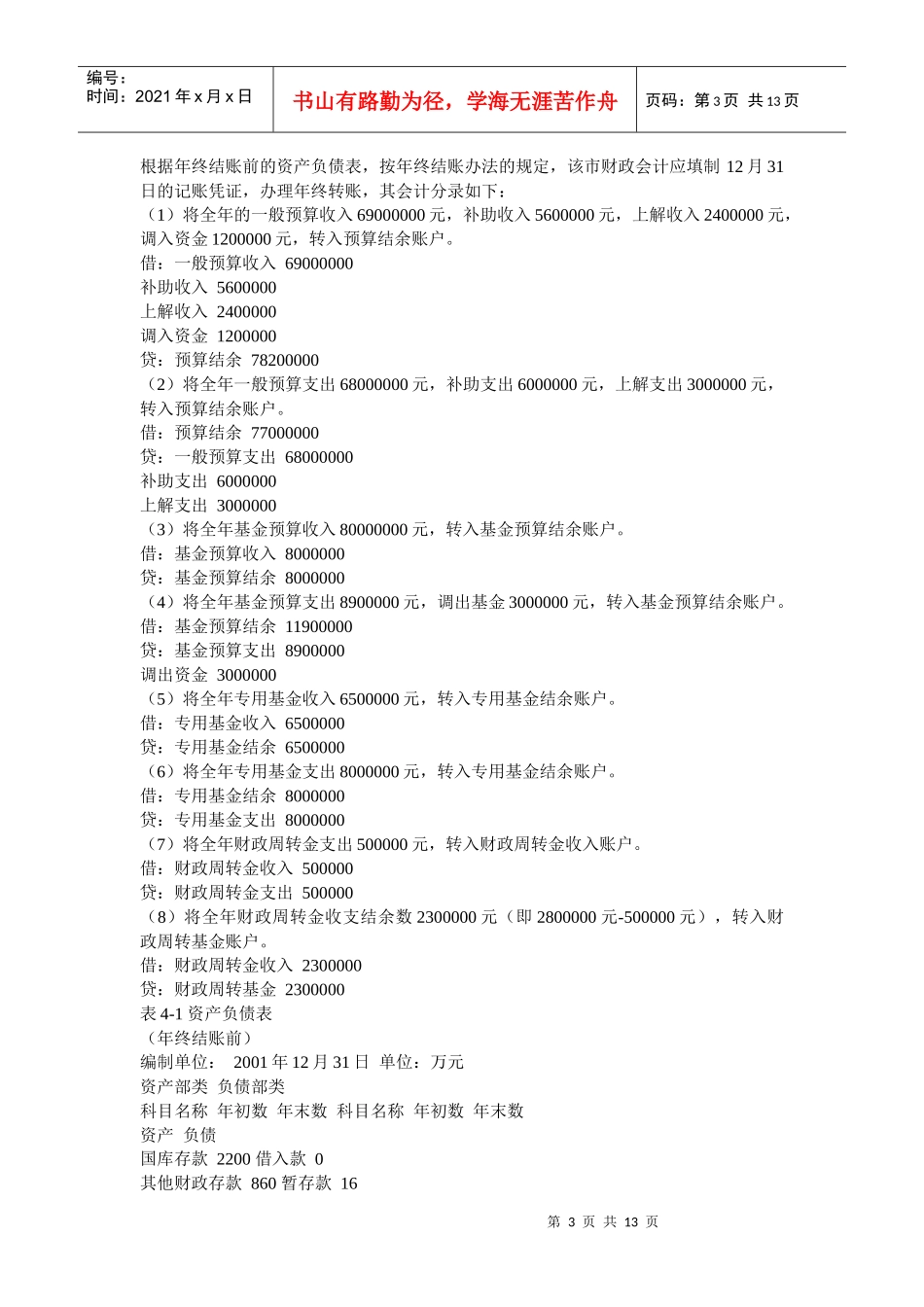 政府与事业单位会计重要知识点分类练习题_第3页