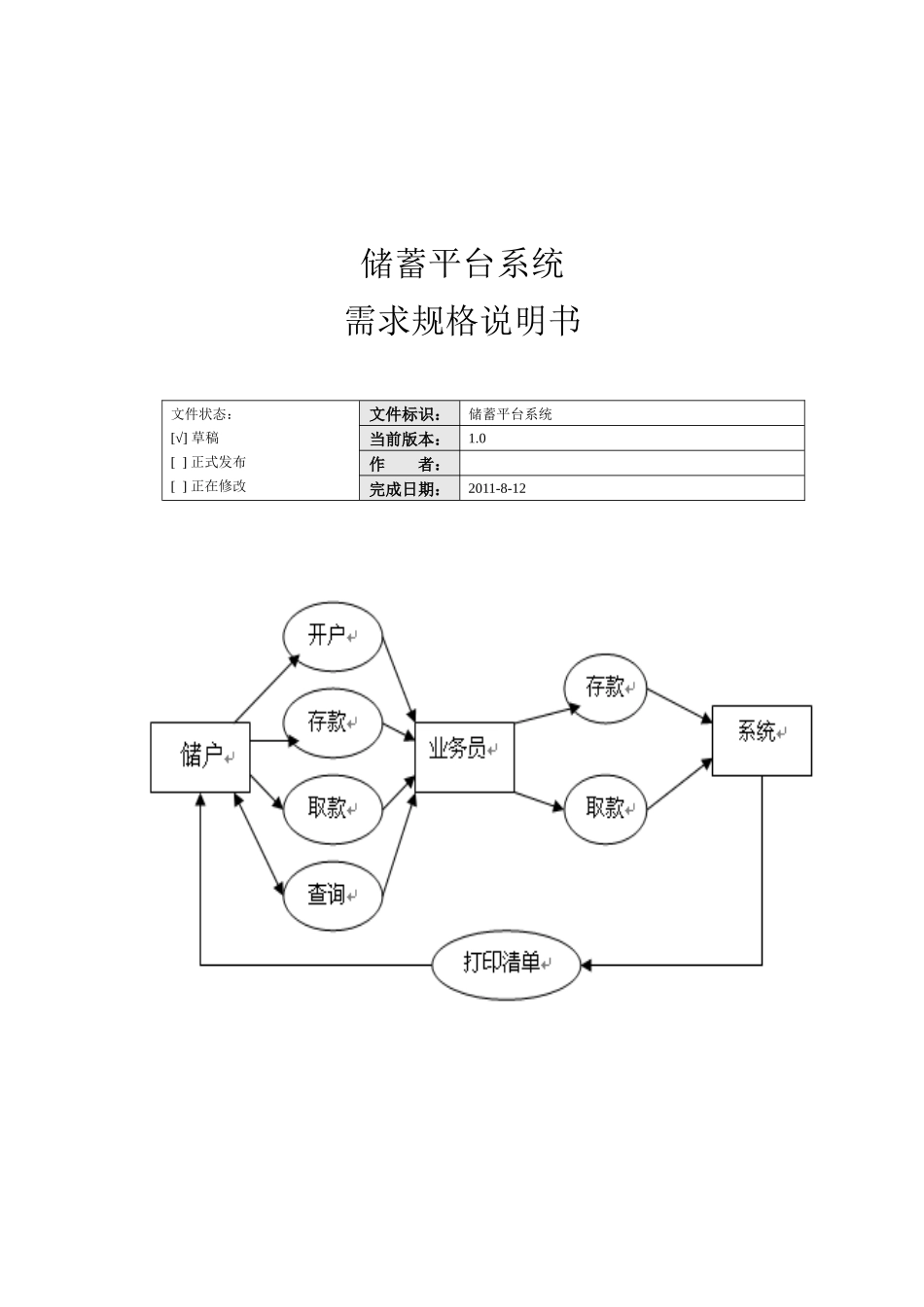 银行储蓄系统需求分析_第1页
