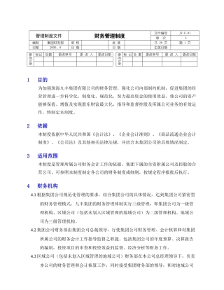 珠海九丰-集团财务管理规定