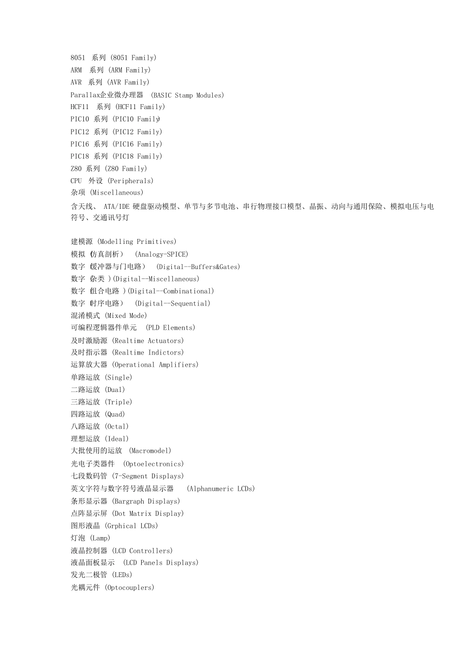 ISIS-7-Professional元件库列表及中英文对照整理版_第3页