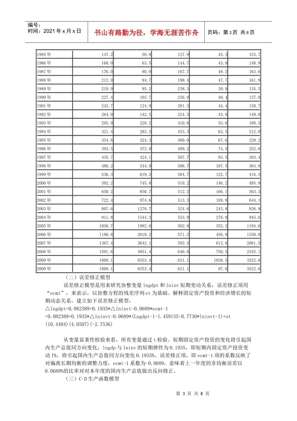 固定资产投资对陕西经济增长的影响效果探讨_第3页