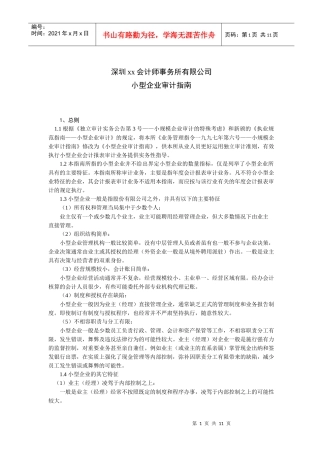 小型企业审计指南