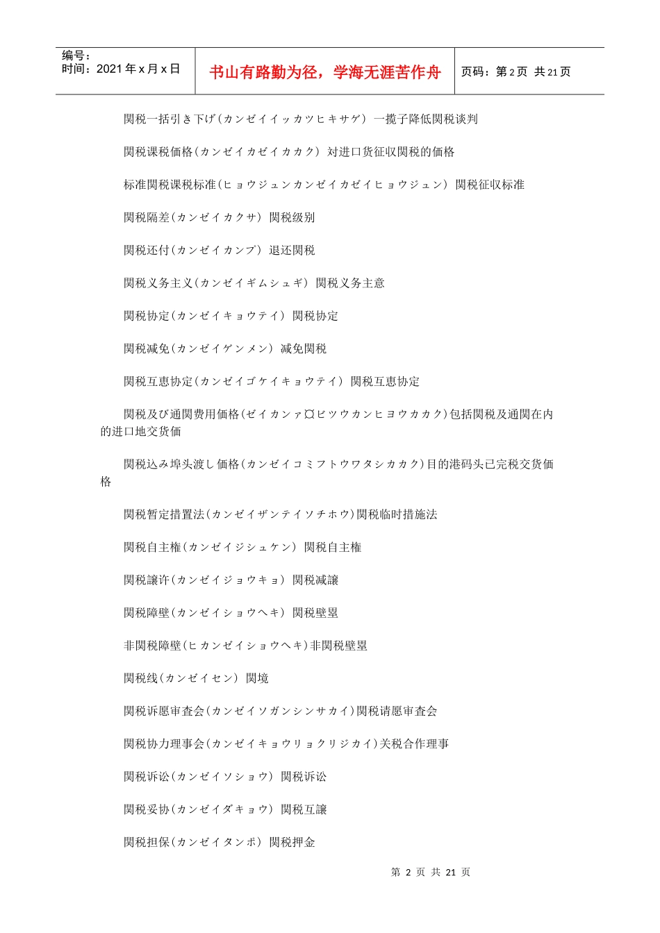 海关报关通关精选日语_第2页
