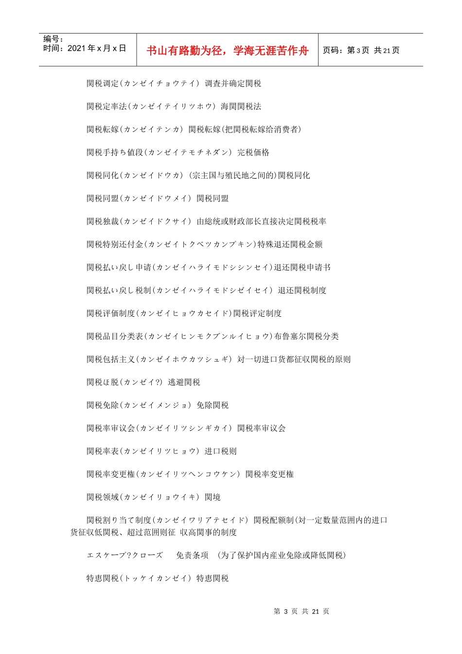 海关报关通关精选日语_第3页