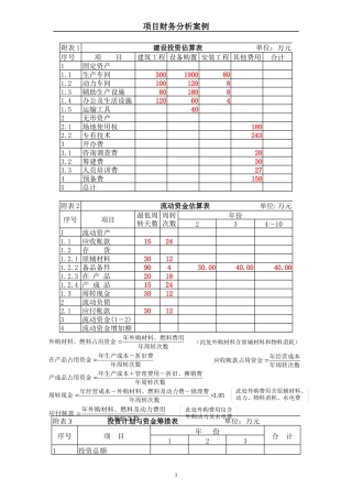 项目财务分析案例