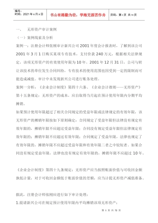 无形资产审计案例（DOC 74页）
