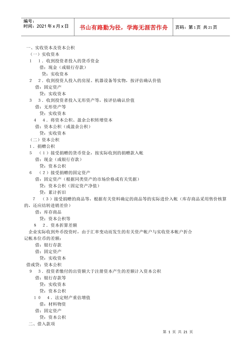 会计资格考试必会分录_第1页