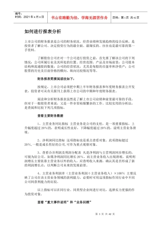 如何进行财务报表分析（推荐doc48）