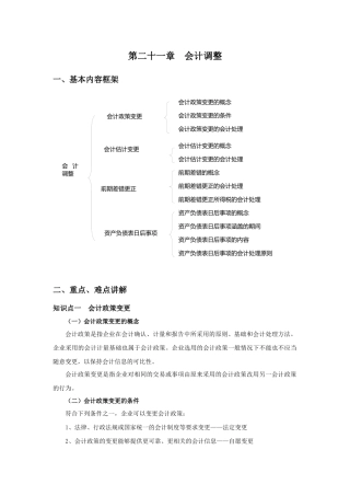 第二十一章会计调整-中华女子学院山东分院财务会计特色课程