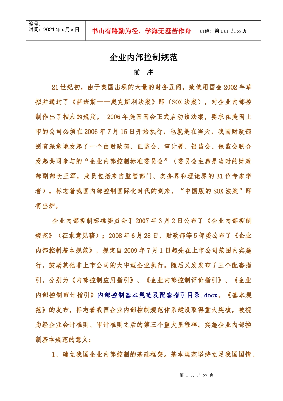 企业内部控制规范_第1页