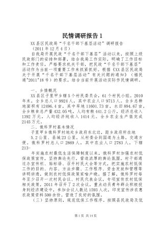 民情调研报告1