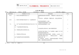 内审检查表(质量部)