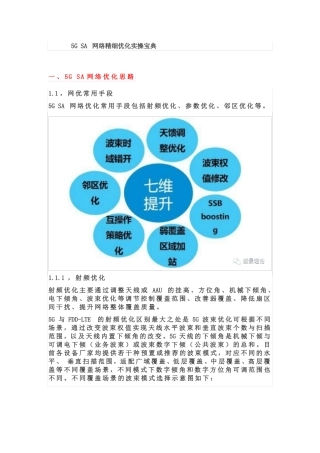 5GSA网络精细优化实操