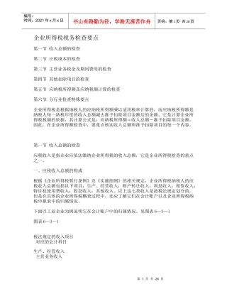 企业所得税税务检查要点(DOC 31)