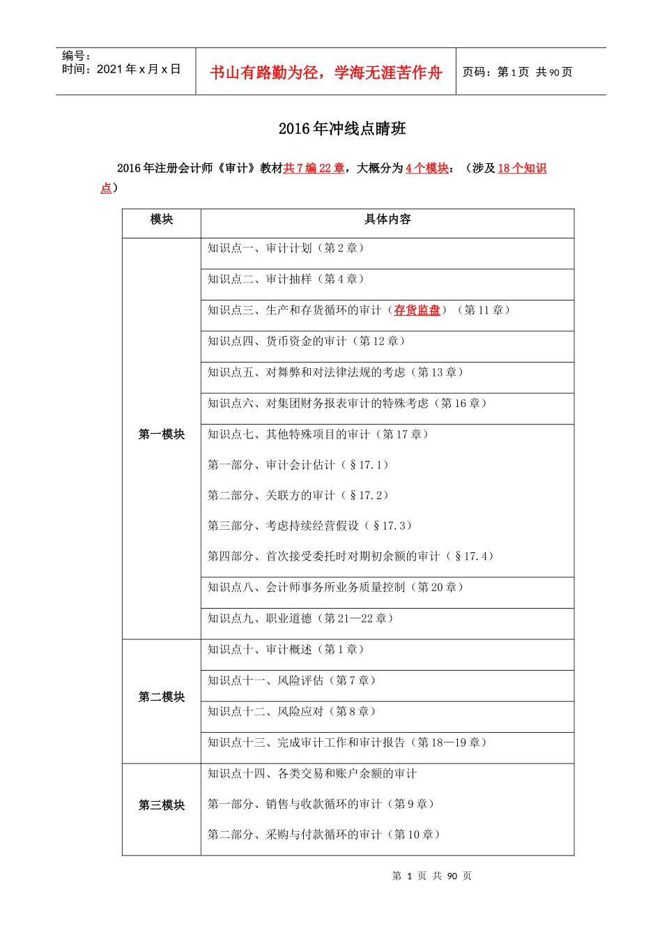 审计计划培训资料_第1页