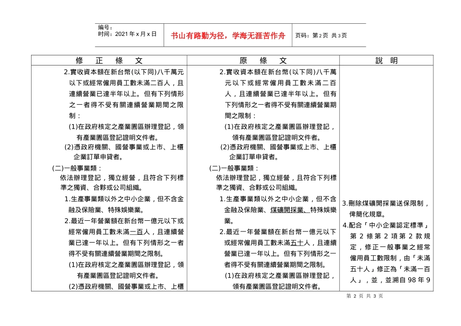 中小企业信用保证基金保证对象标准修正条文原条文_第2页