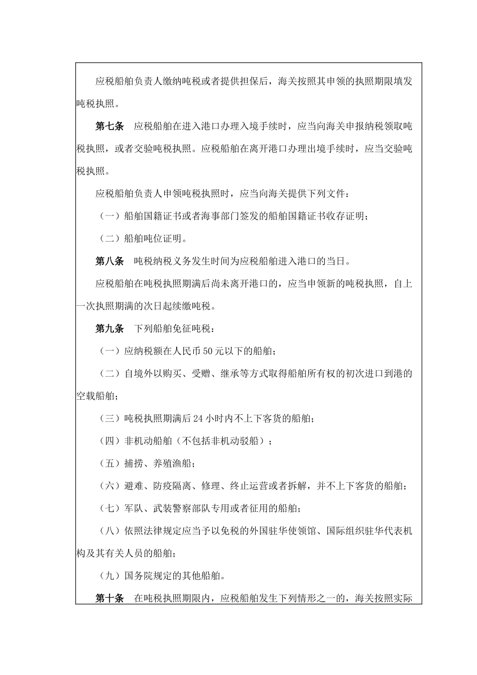 最新船舶吨税税率表及缴纳须知_第3页