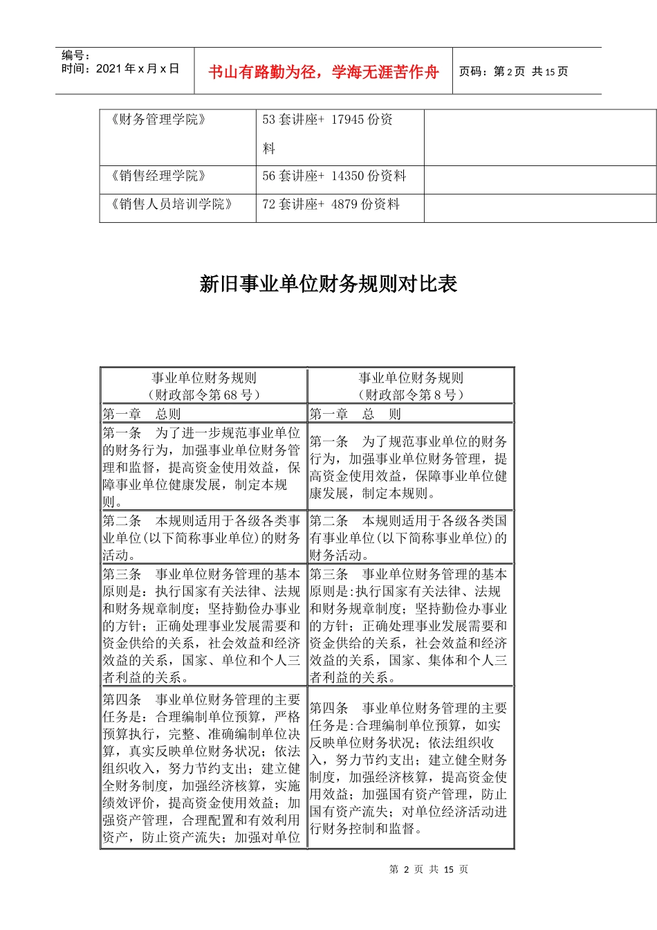 新旧事业单位财务规则对比表汇编_第2页