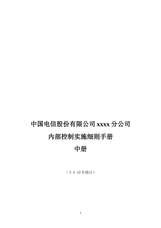 中国电信内控实施细则(XXXX版中册)
