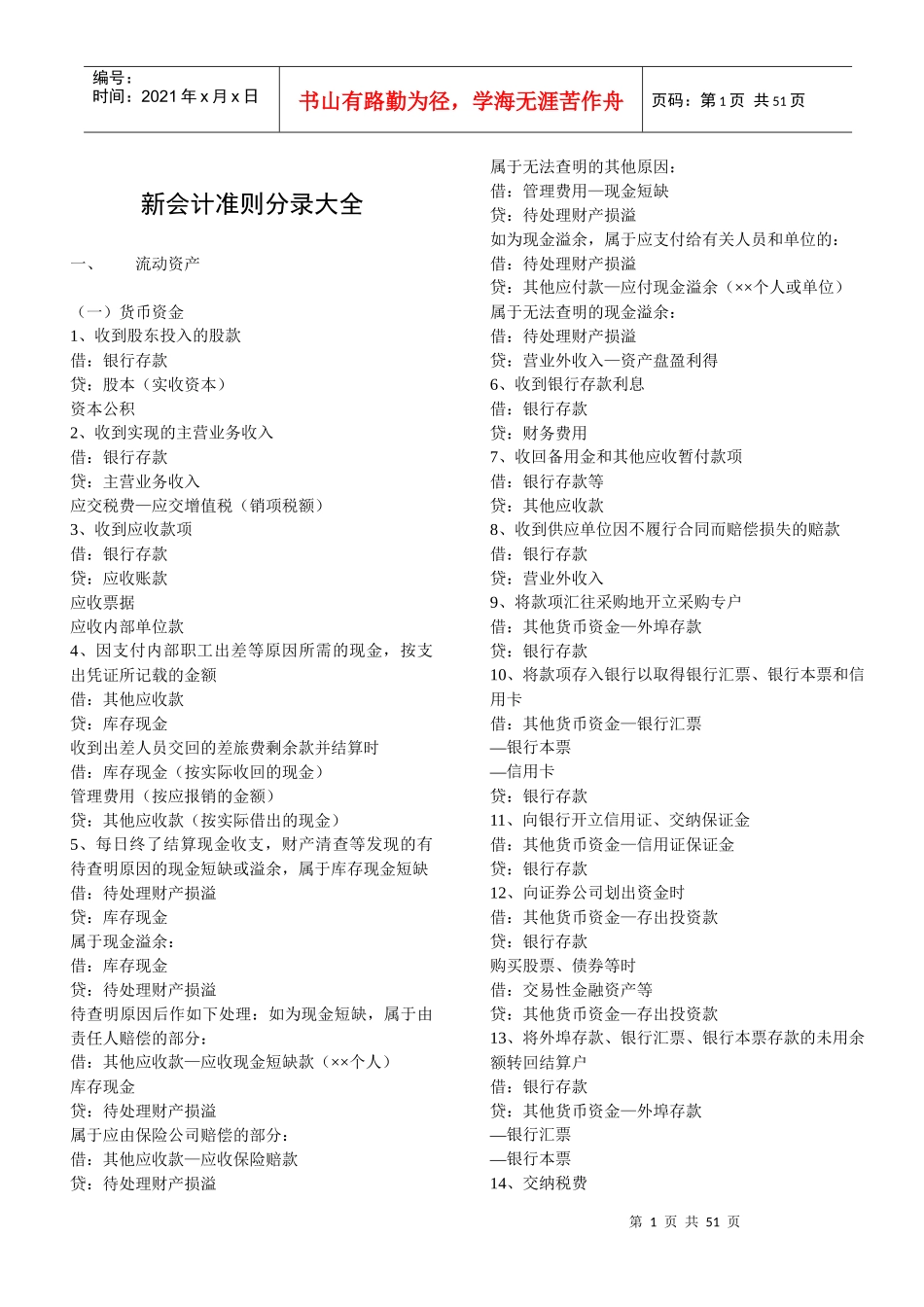 最新会计准则分录大全(XXXX年)_第1页