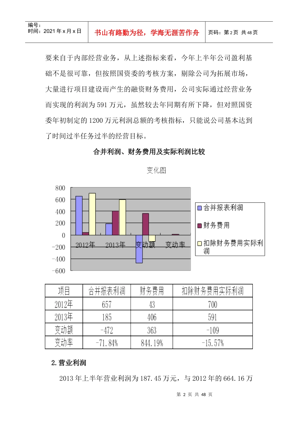 XXXX年上半年财务分析报告_第2页