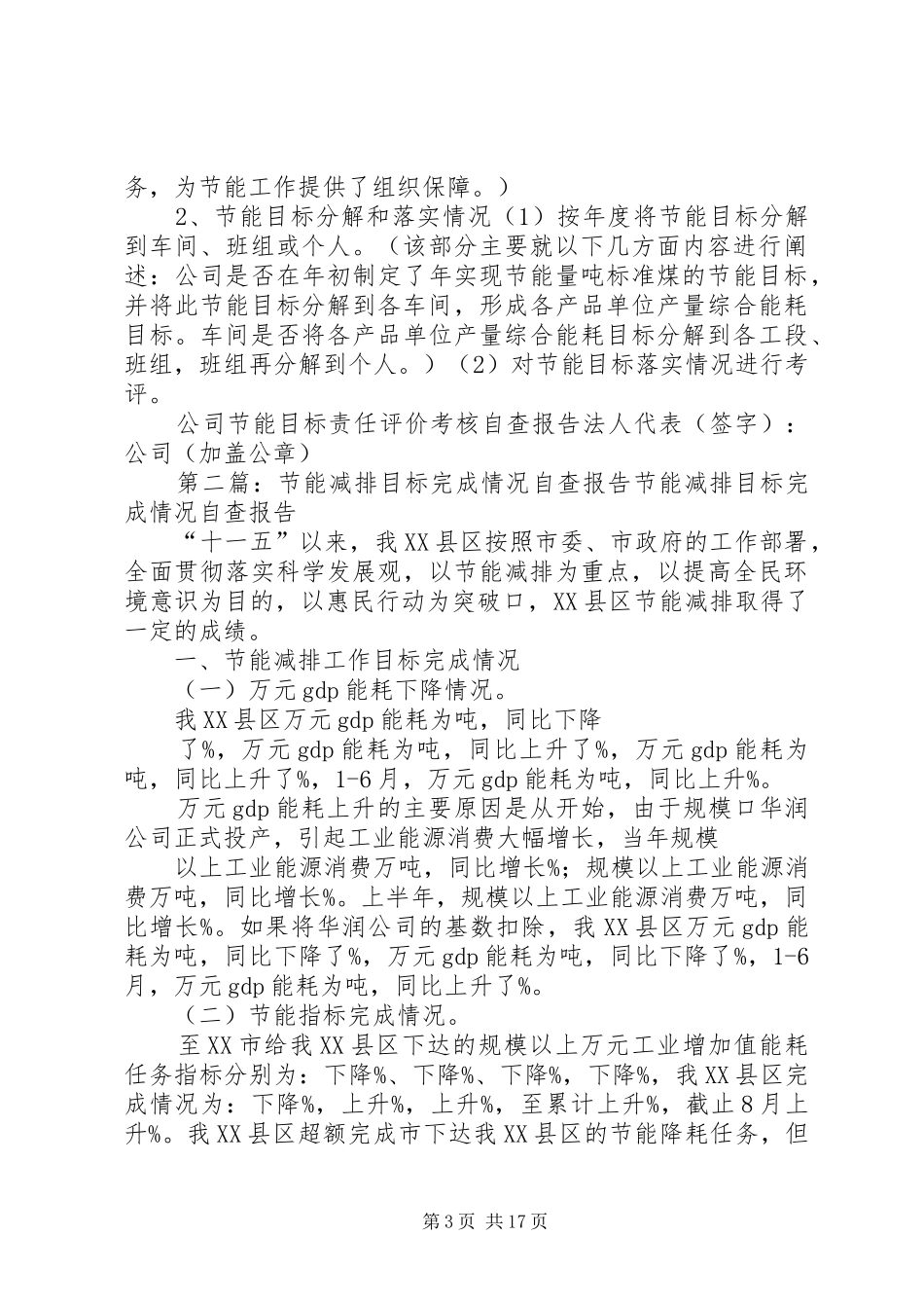 节能减排目标责任评价考核自查报告_第3页