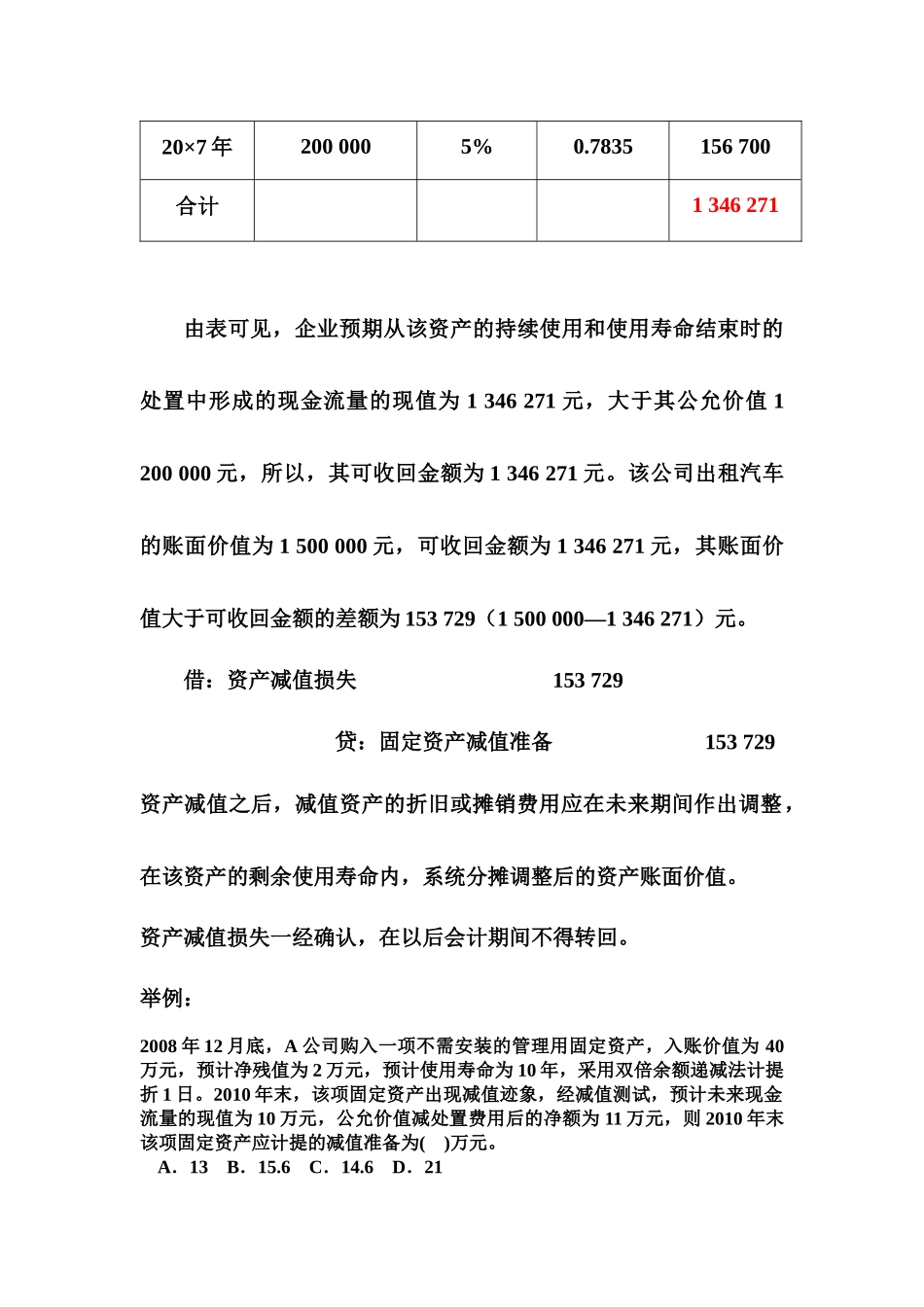 资产减值课堂讲解与举例14_第2页