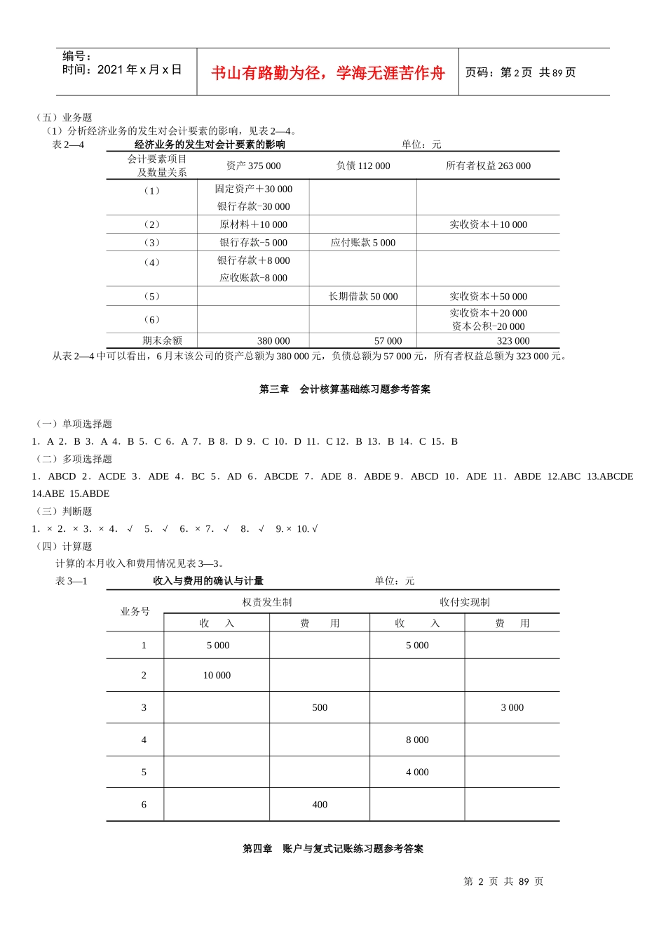 基础会计习题与案例(第二版)(陈文铭)_第3页