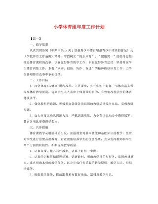 小学体育组年度工作计划 
