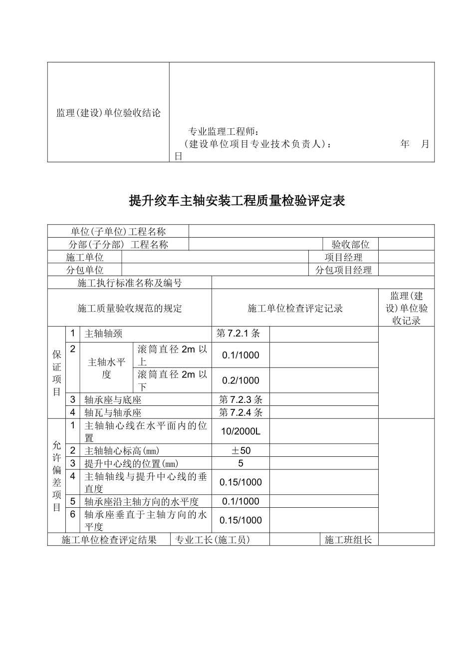 主要矿用机电设备安装工程质量检验评定表_第3页