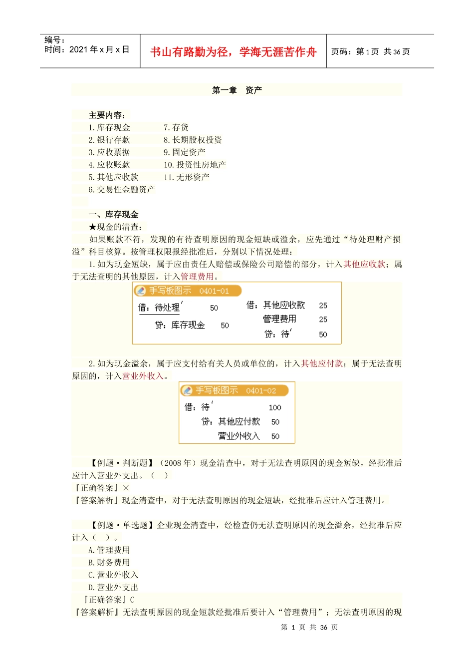 XXXX初级会计实务基础知识讲解_第1页