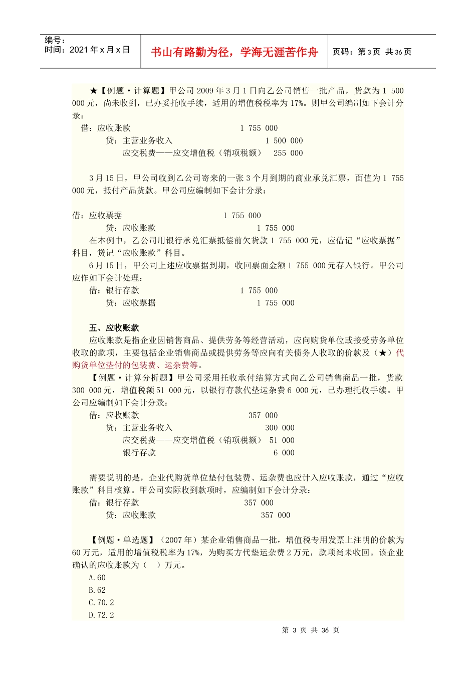 XXXX初级会计实务基础知识讲解_第3页