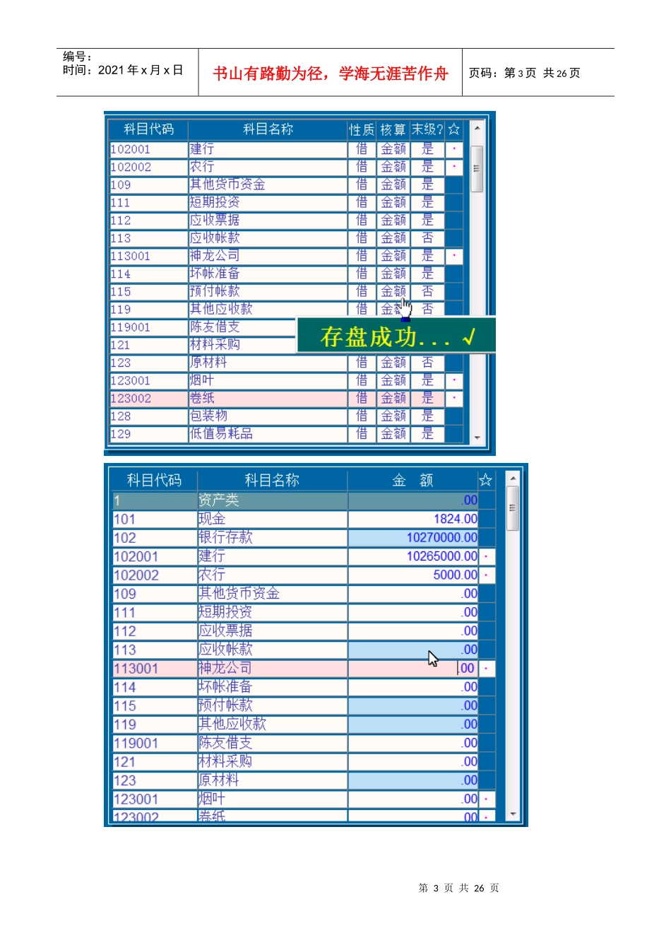 会计电算化实务及模拟题_第3页