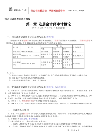 中国注册会计师审计考试要点分析